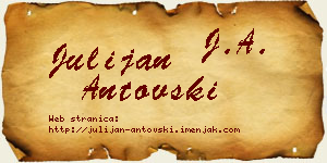 Julijan Antovski vizit kartica